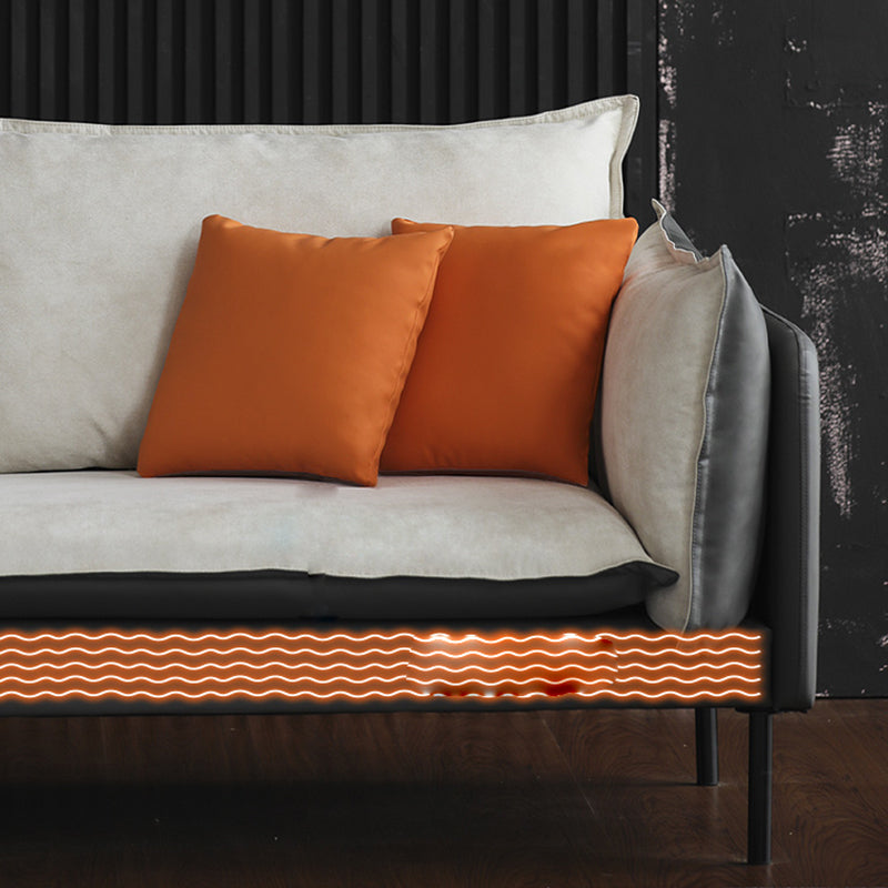 Nordic Style Leather Sofa Square Tufted Sofa for Living Room