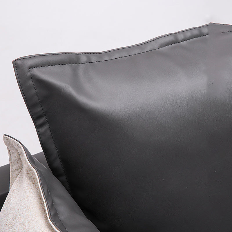 Nordic Style Leather Sofa Square Tufted Sofa for Living Room