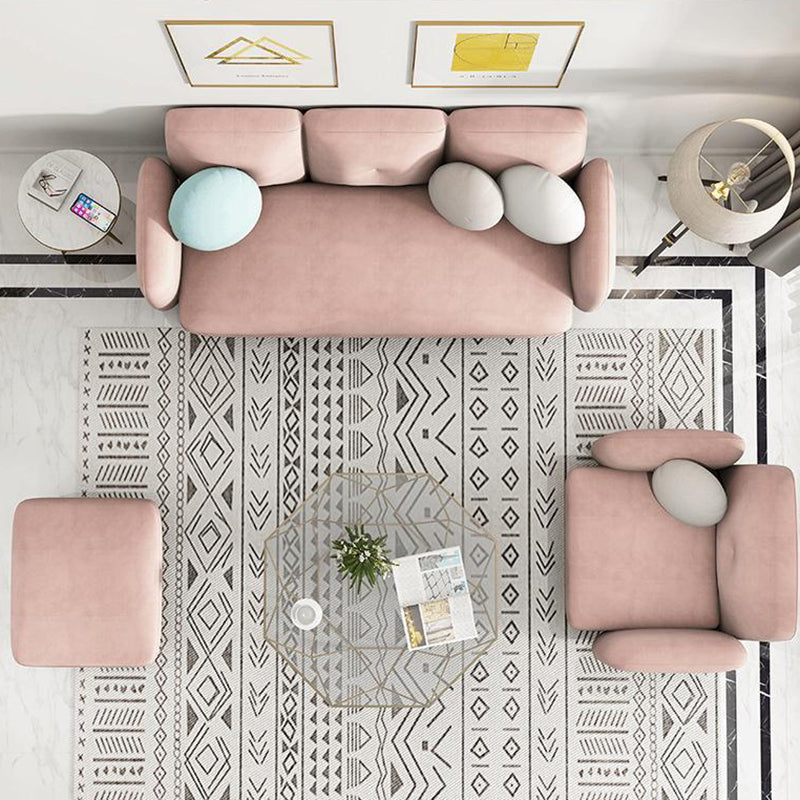 Ultra-Modern Cushions Rolled Arm Living Room Stationary Settee