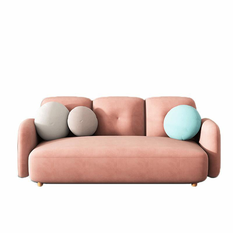 Ultra-Modern Cushions Rolled Arm Living Room Stationary Settee