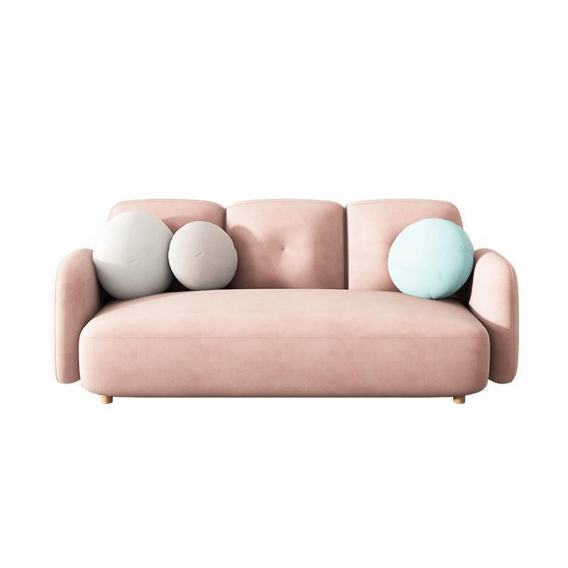 Ultra-Modern Cushions Rolled Arm Living Room Stationary Settee