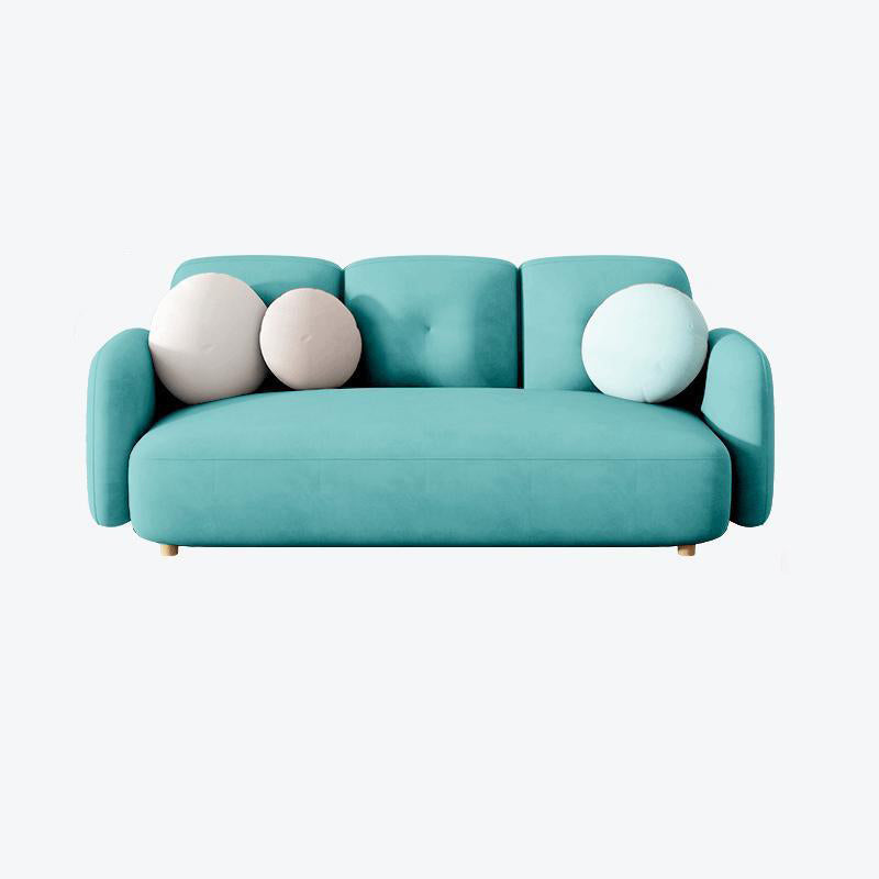 Ultra-Modern Cushions Rolled Arm Living Room Stationary Settee