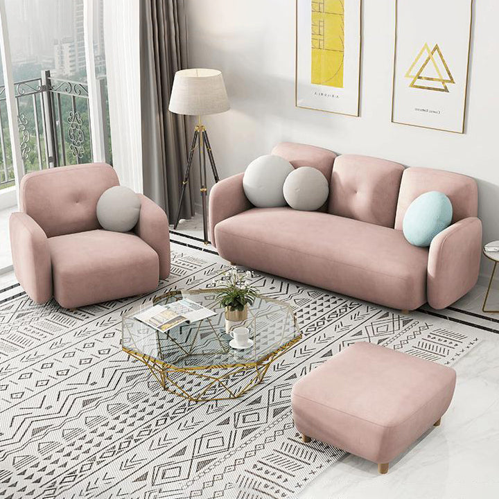 Ultra-Modern Cushions Rolled Arm Living Room Stationary Settee