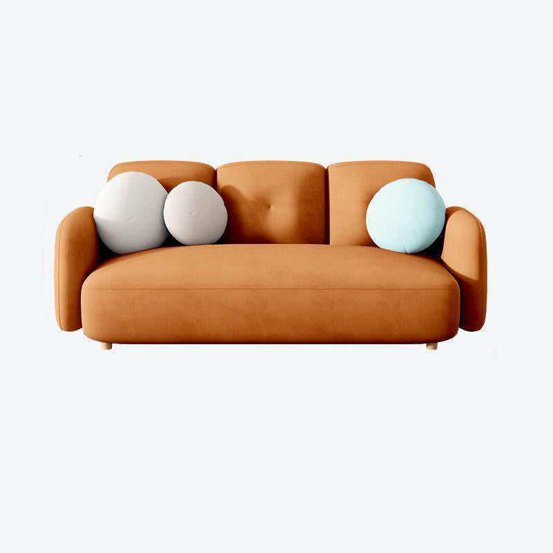 Ultra-Modern Cushions Rolled Arm Living Room Stationary Settee