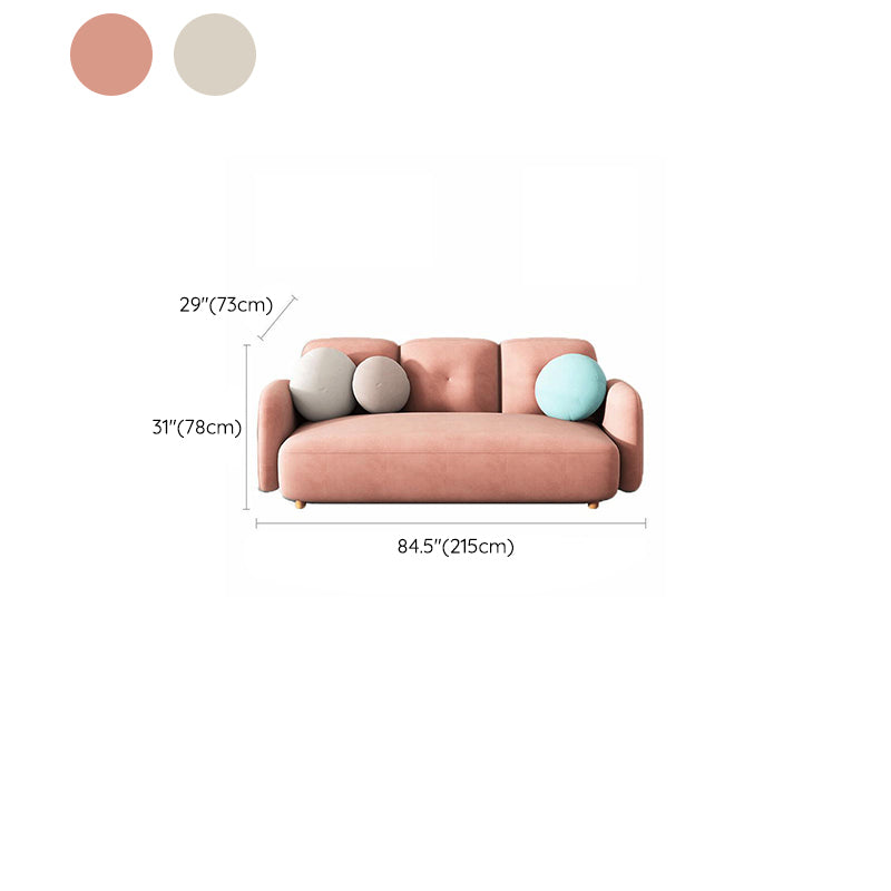 Ultra-Modern Cushions Rolled Arm Living Room Stationary Settee