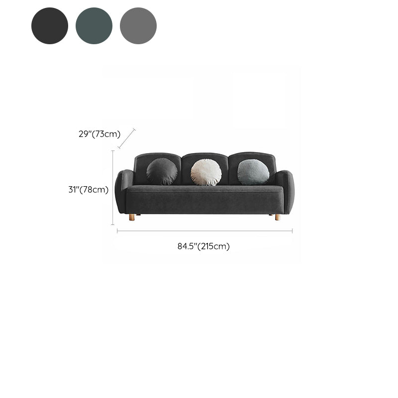 Ultra-Modern Cushions Rolled Arm Living Room Stationary Settee