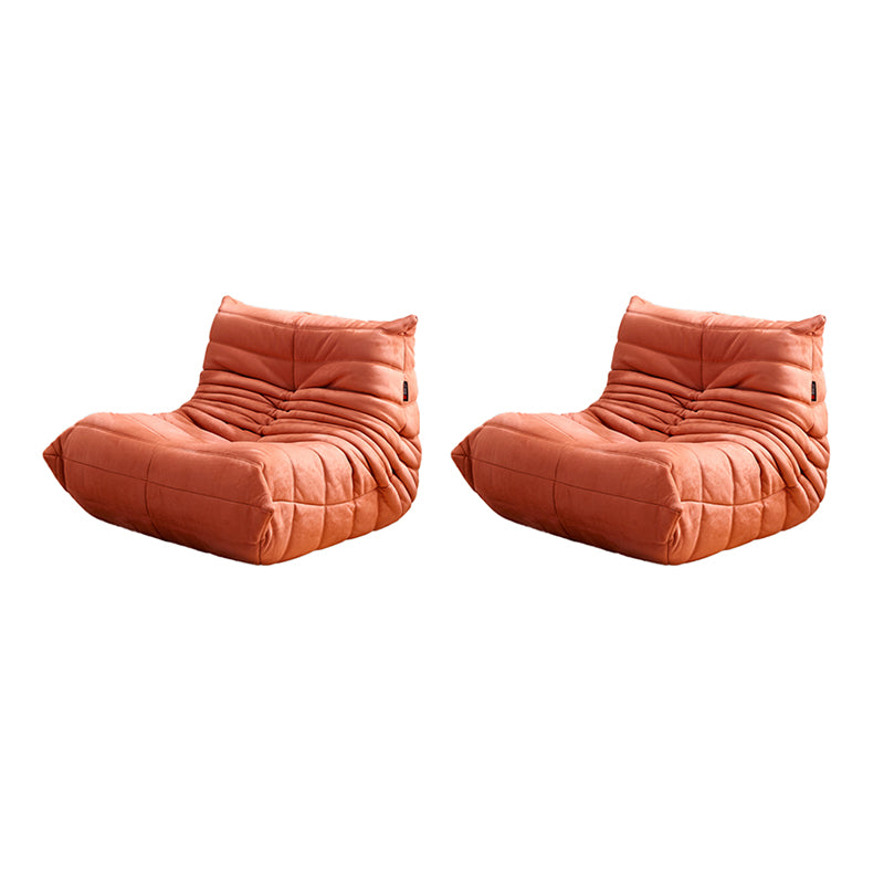 Modern Sewn Pillow Back Chair Solid Color Upholstered Armless Chair