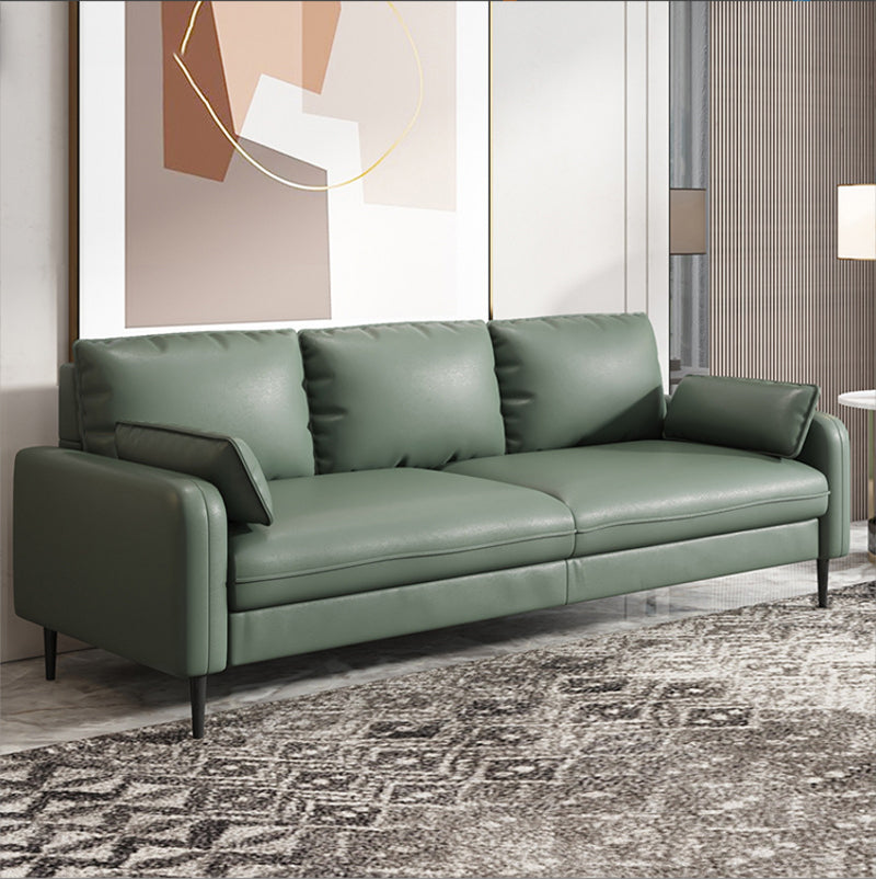 Modern Standard Sofa Pillows Square Arm 3 Seater Living Room Settee