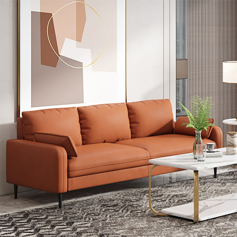 Modern Standard Sofa Pillows Square Arm 3 Seater Living Room Settee