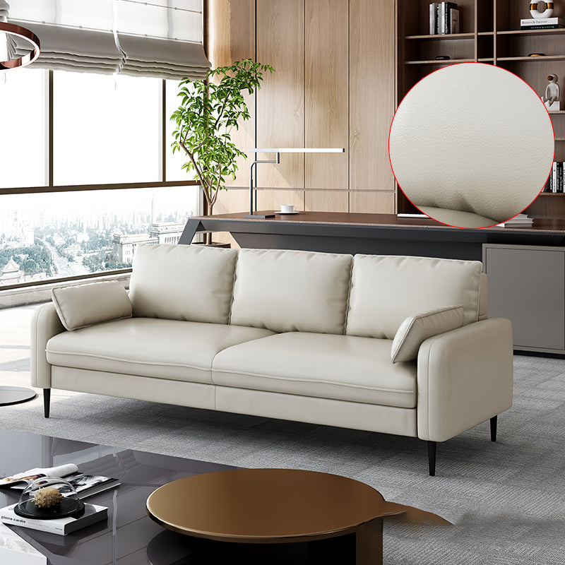 Modern Standard Sofa Pillows Square Arm 3 Seater Living Room Settee