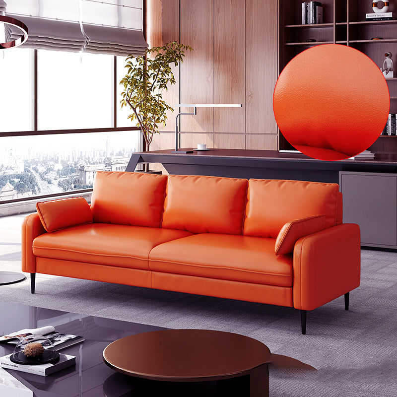 Modern Standard Sofa Pillows Square Arm 3 Seater Living Room Settee