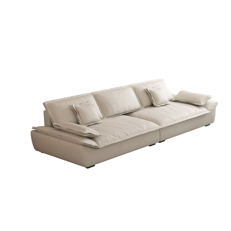 Contemporary Pillow Top Arm Living Room White Pillows Fabric Settee