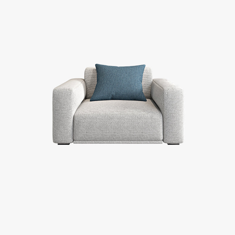 Contemporary Loose Back Seating Pillow Top Arm Beige Sofa for Apartment
