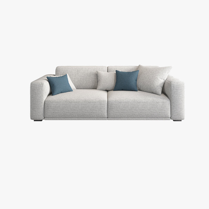Contemporary Loose Back Seating Pillow Top Arm Beige Sofa for Apartment