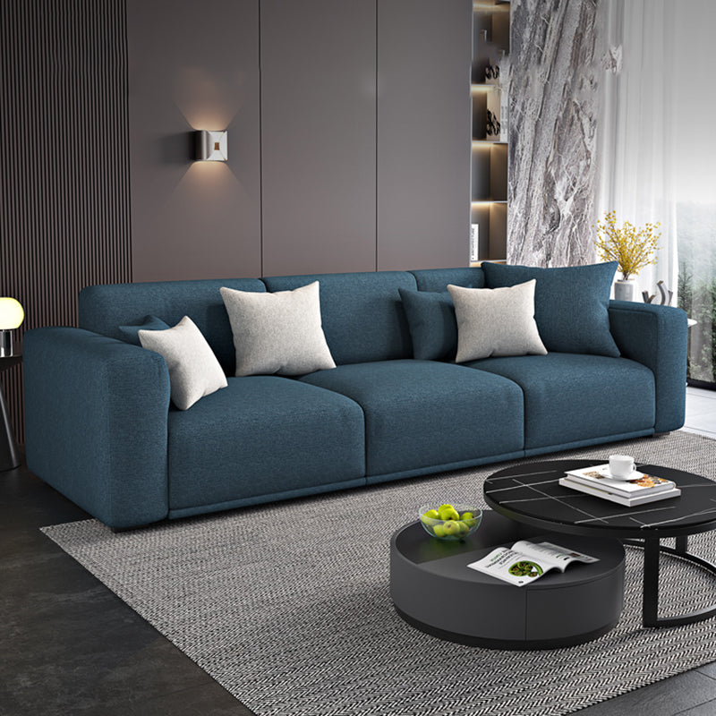 Contemporary Loose Back Seating Pillow Top Arm Beige Sofa for Apartment