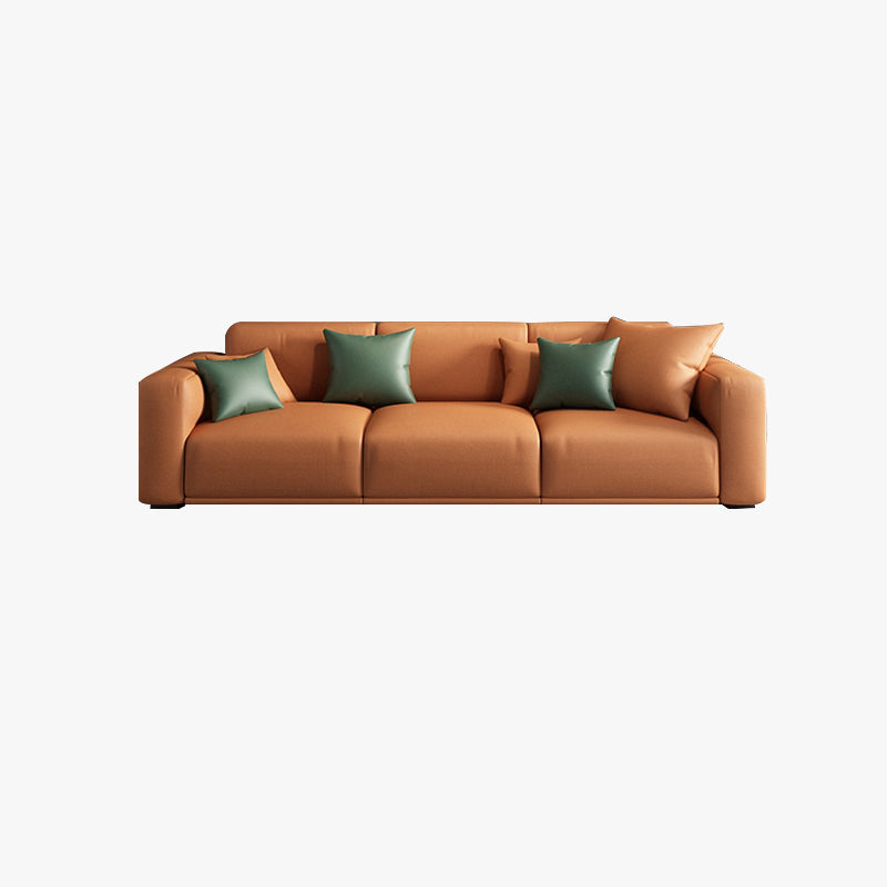 Contemporary Loose Back Seating Pillow Top Arm Beige Sofa for Apartment