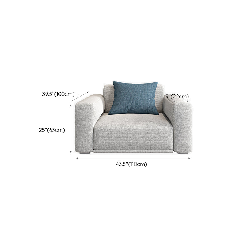 Contemporary Loose Back Seating Pillow Top Arm Beige Sofa for Apartment