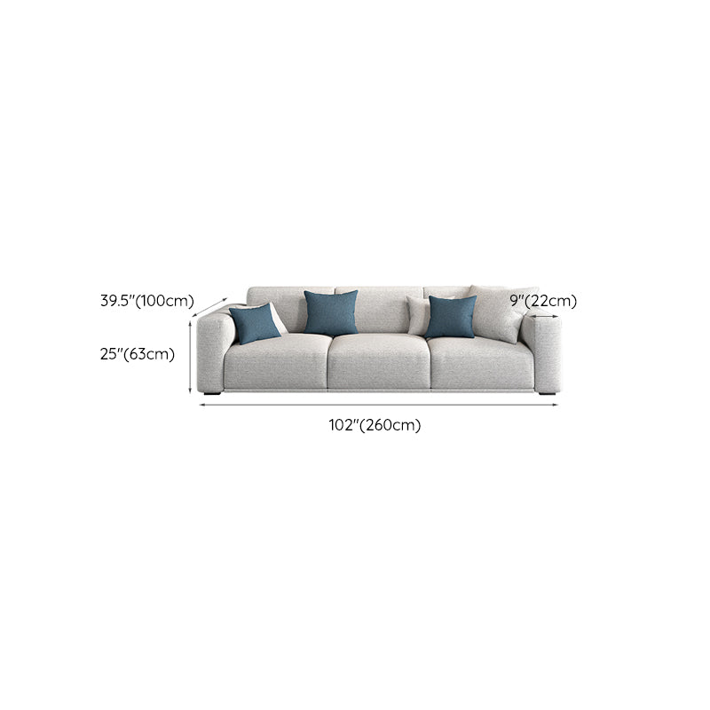 Contemporary Loose Back Seating Pillow Top Arm Beige Sofa for Apartment