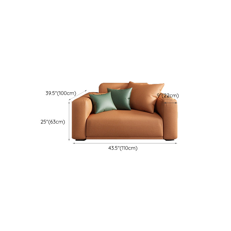 Contemporary Loose Back Seating Pillow Top Arm Beige Sofa for Apartment