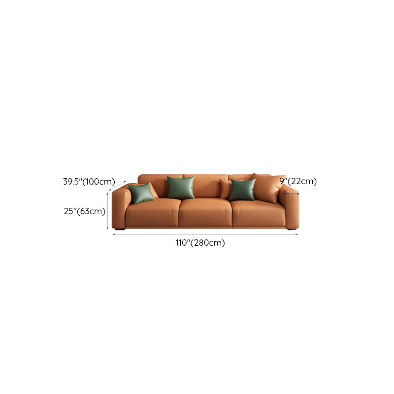 Contemporary Loose Back Seating Pillow Top Arm Beige Sofa for Apartment