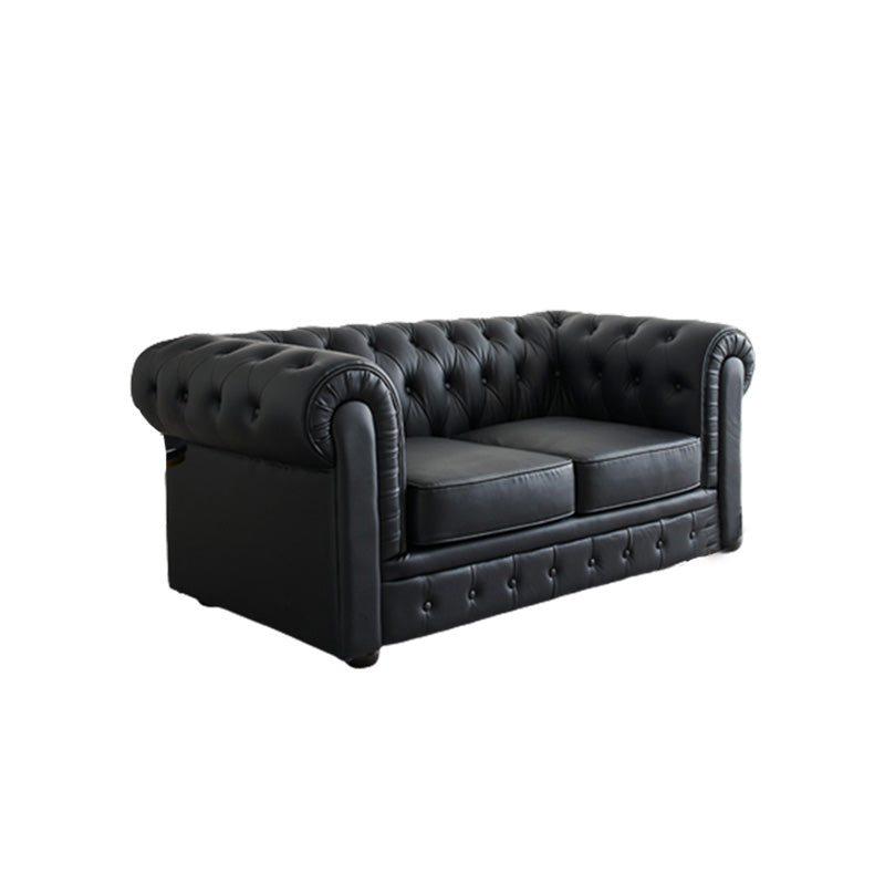Mid-Century Modern Living Room Tufted Rolled Arm Standard Seating