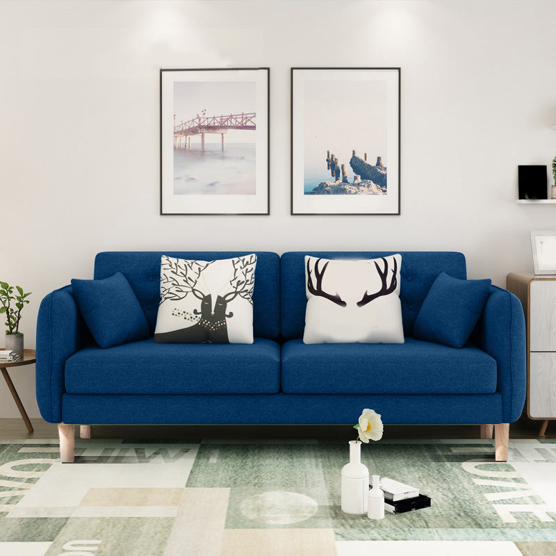 Linen Chesterfield Sofa Living Room Loose Back with 4 Legs Seating