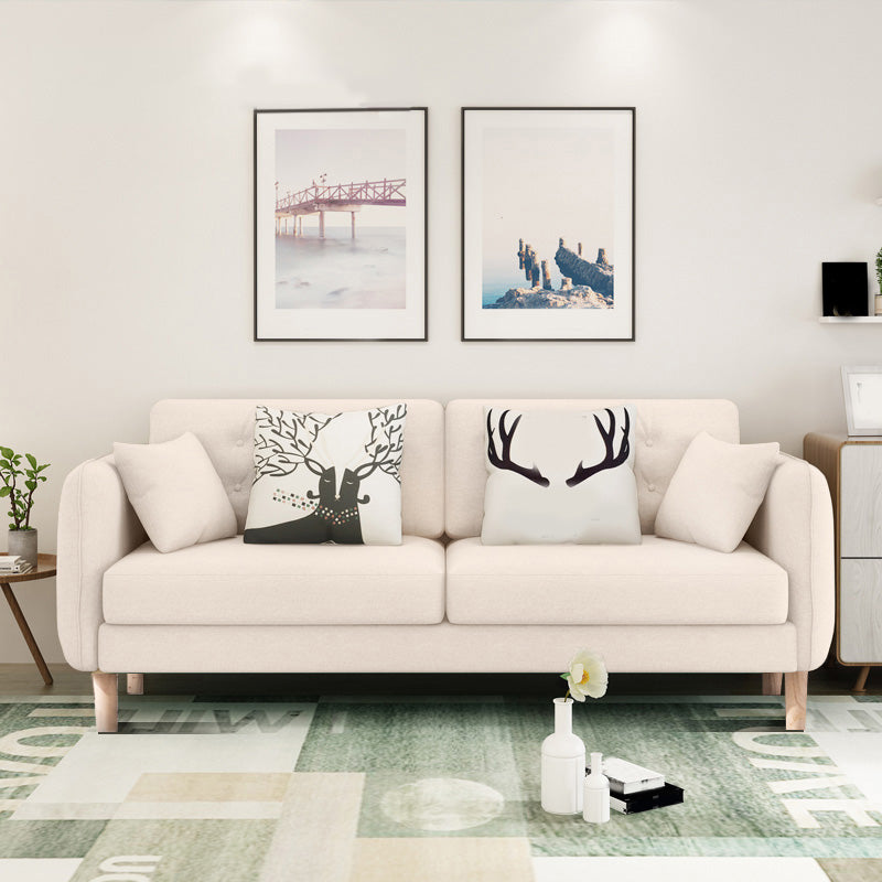 Linen Chesterfield Sofa Living Room Loose Back with 4 Legs Seating