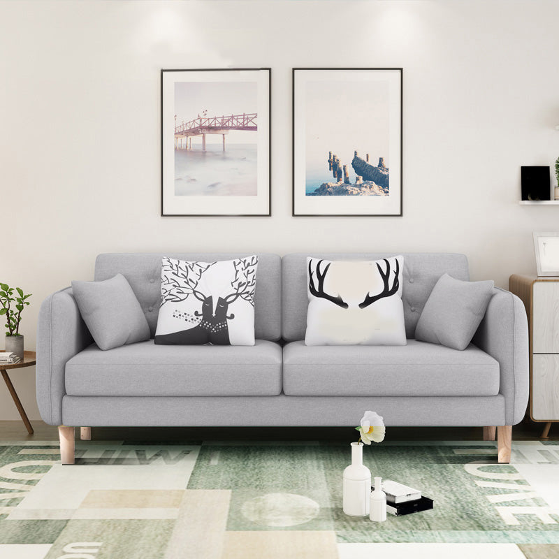 Linen Chesterfield Sofa Living Room Loose Back with 4 Legs Seating