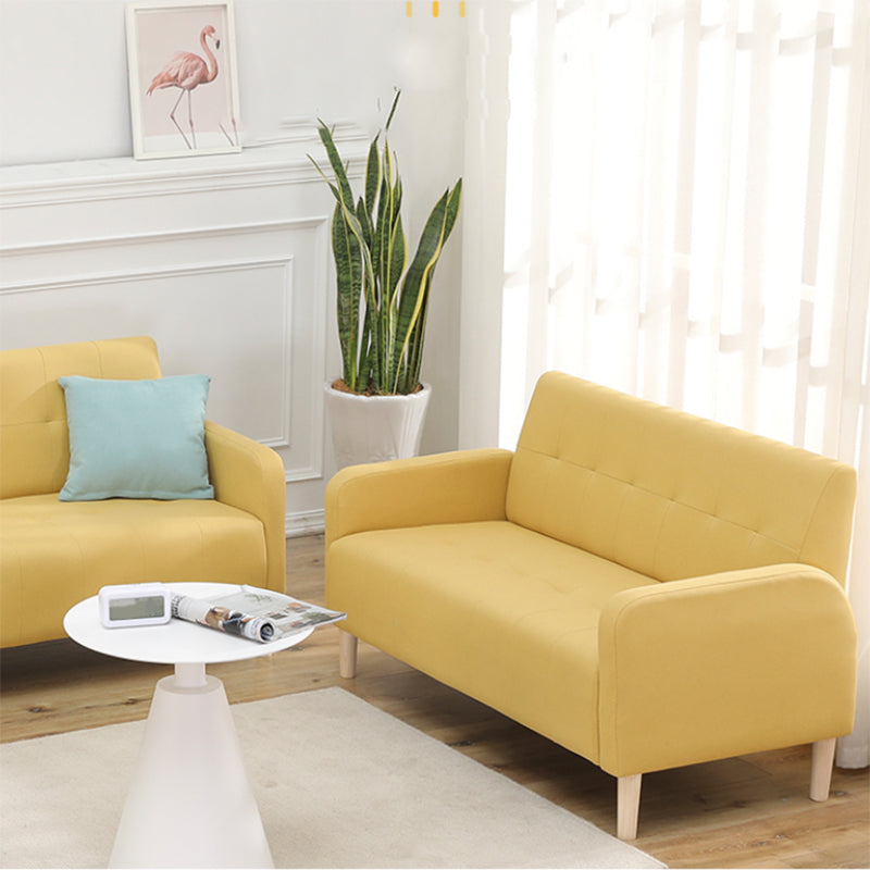 Scandinavian Settee Tufted Square Arm Living Room 3 Seater Seating