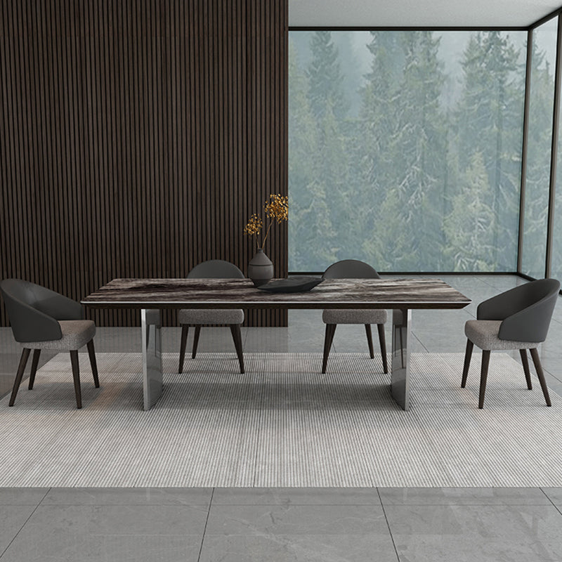 Glam Dinette Set for Dining Room 1/4/5/7 Pcs Glossy Gray Dining Table Set