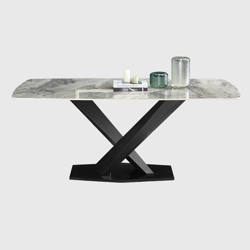 Modern Dinette Set with Solid Back Chairs 1/4/5/6/7 Pcs Gray Stone Dining Table Set