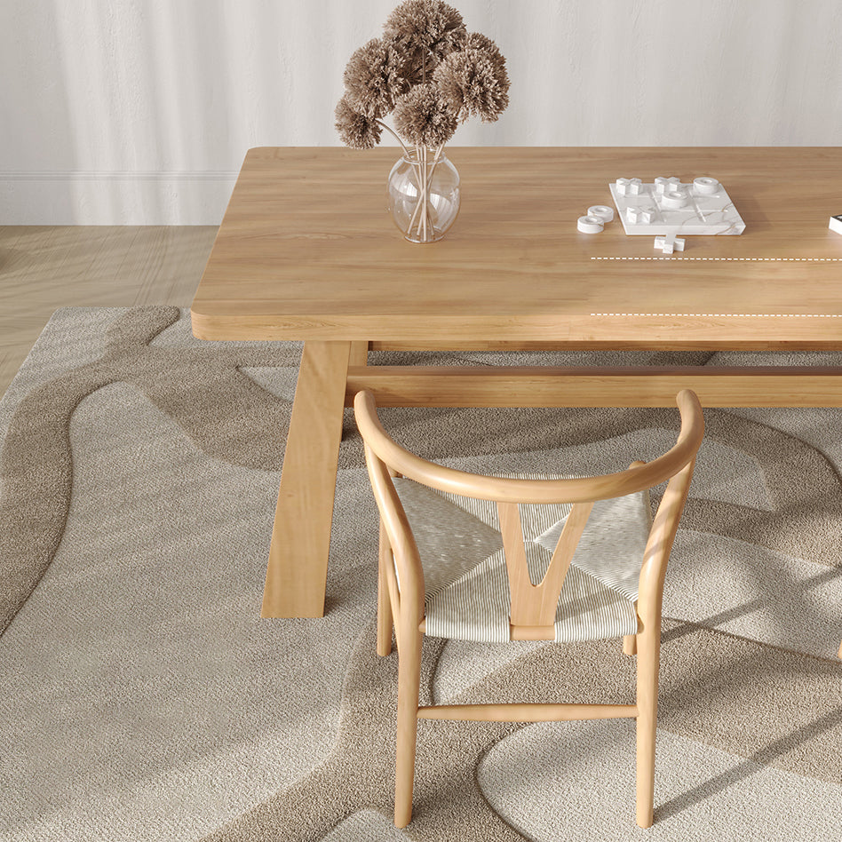 Modern Rectangle Pine Wood Dining Table 1/3 Pieces Dining Set for Dining Room