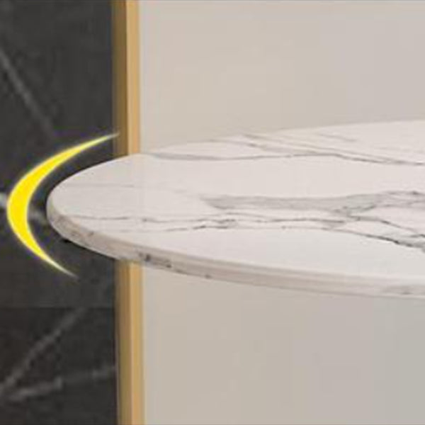 Round Dining Set with Arm Chairs 1/2/5 Pcs Stone Top Dinette Table Set for Kitchen