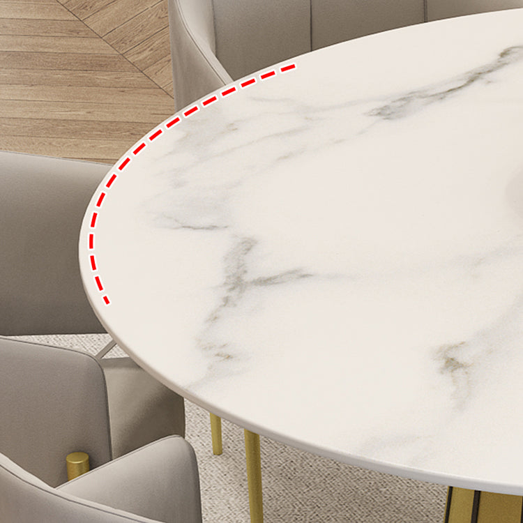 Nordic Round Stone Dining Table 1/7 Pieces Dining Set for Kitchen
