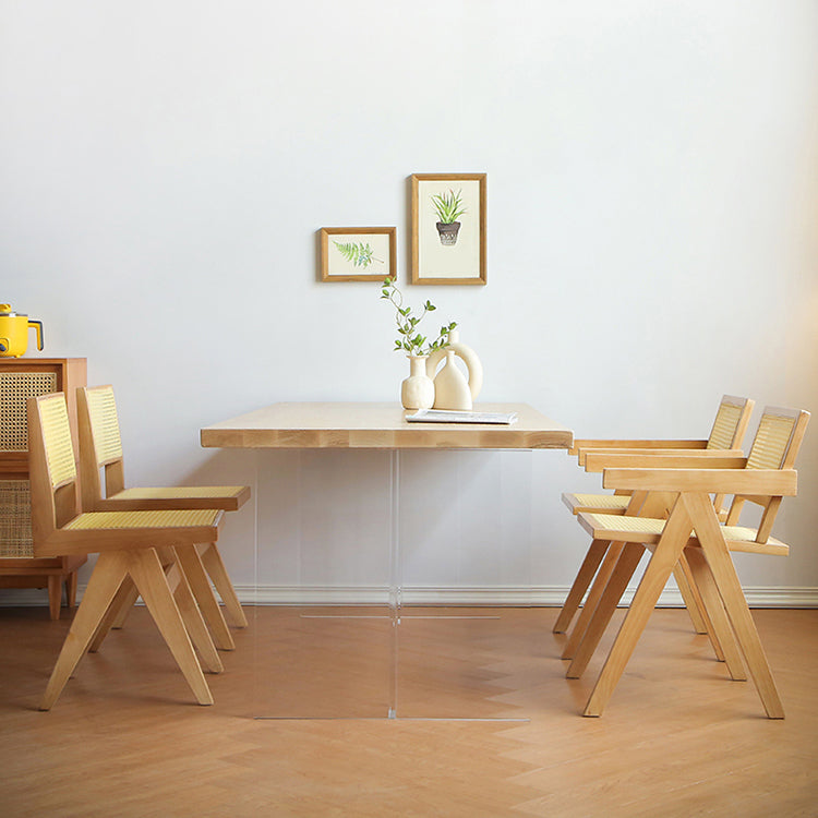 Modern Rectangle Wood Dining Table 1/3/5 Pieces Dining Set for Dining Room