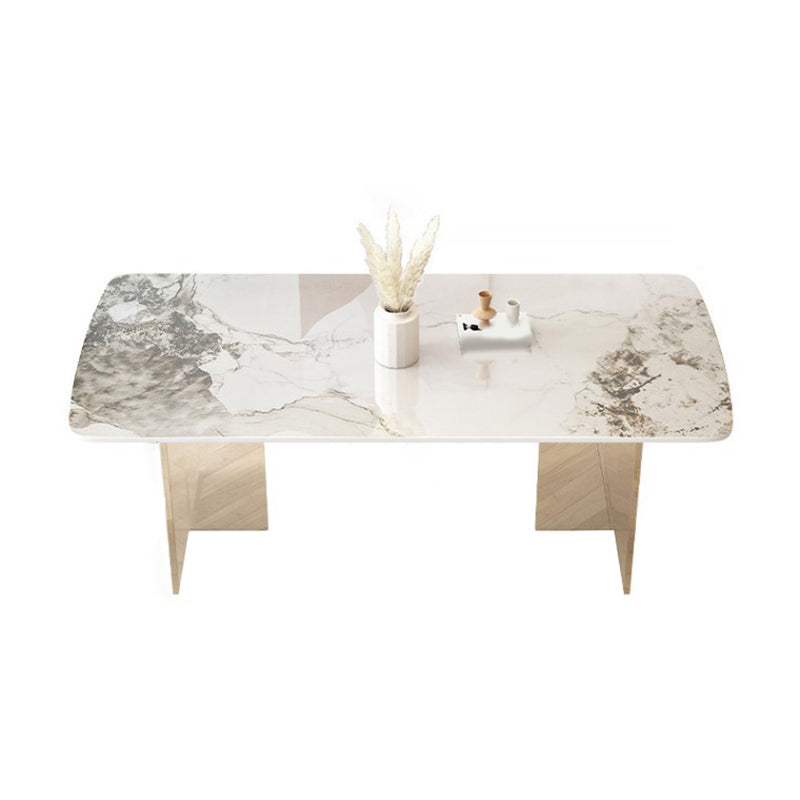 Glam Dining Table Set with Acrylic Base 1/5/7 Pcs Dinette Set with White Chairs