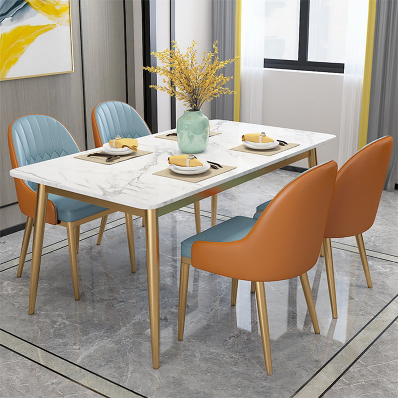 Modern Rectangle Stone Dining Table 1/2/5 Pieces Dining Set for Dining Room