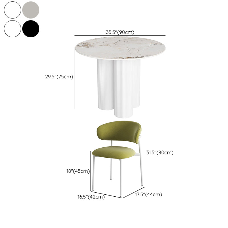 Modern Round Stone Dining Table 1/3 Pieces Dining Set for Dining Room