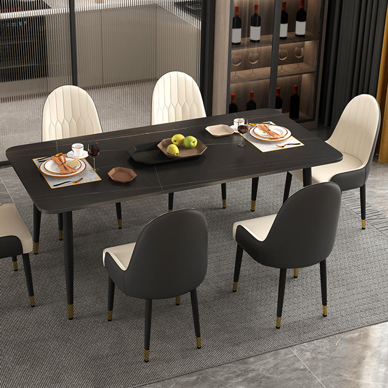 Modern Rectangle Stone Dining Table 1/2/7 Pieces Dining Set for Dining Room
