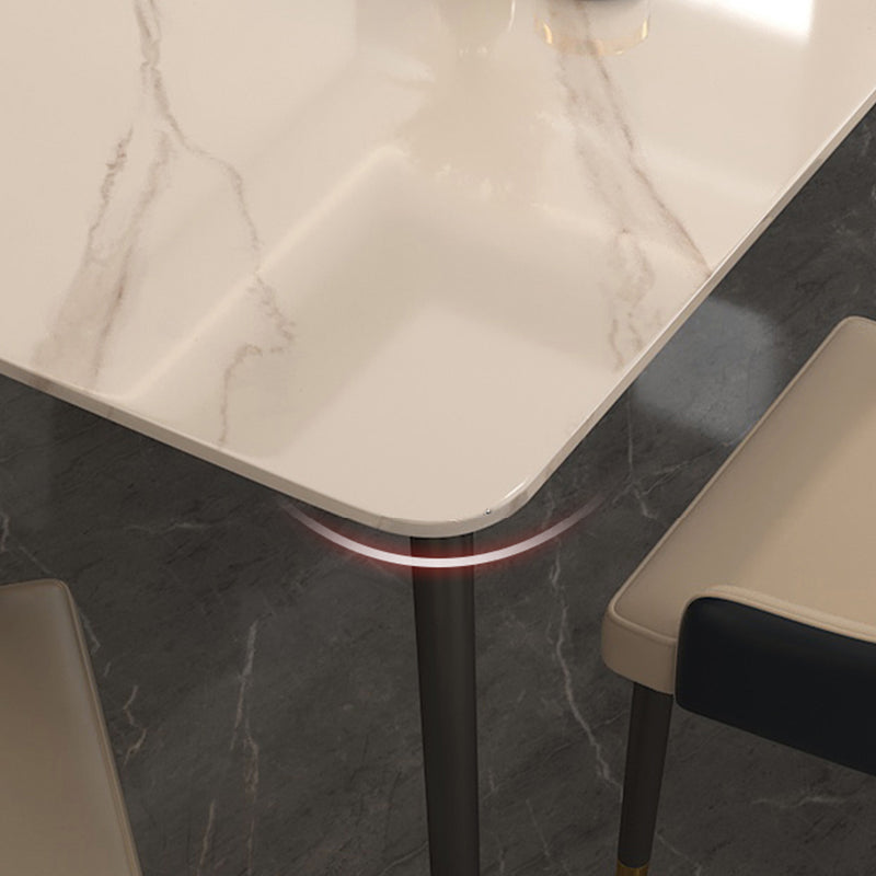 Glossy White Dining Table Set 1/5/7 Pieces Glam Dinette Set for Kitchen