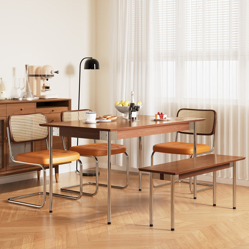 Modern Rectangle Wood Dining Table 1/5/6 Pieces Dining Set for Dining Room