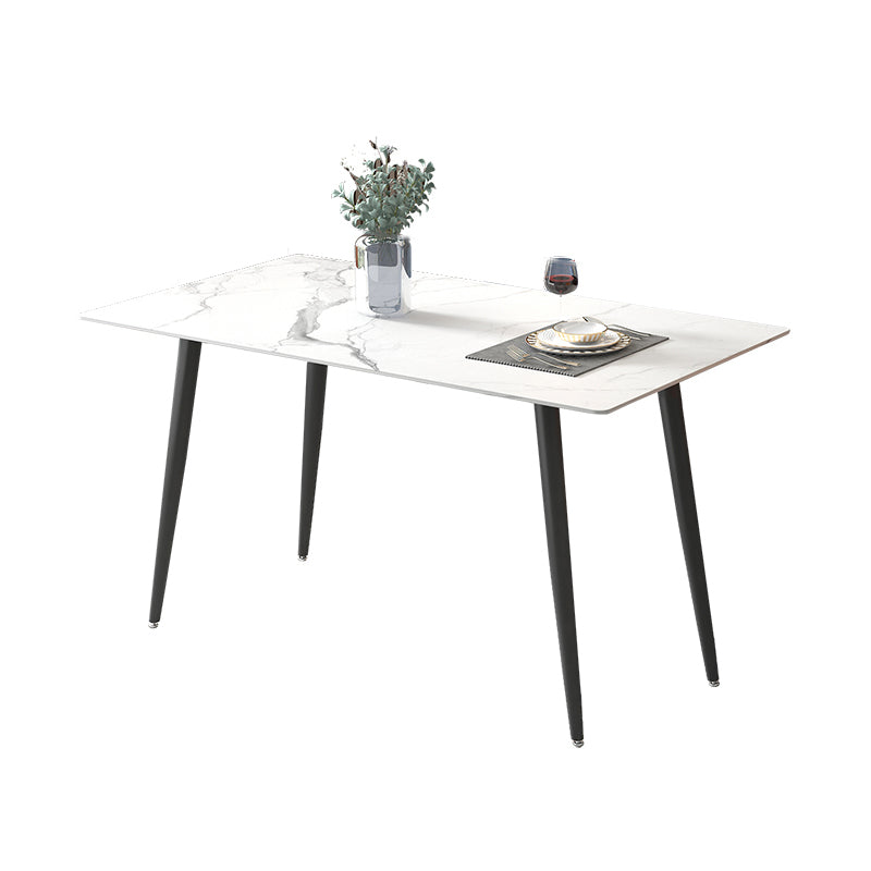 White Dining Table Set with Solid Back Chairs 1/4/5/7 Pcs Modern Dinette Set