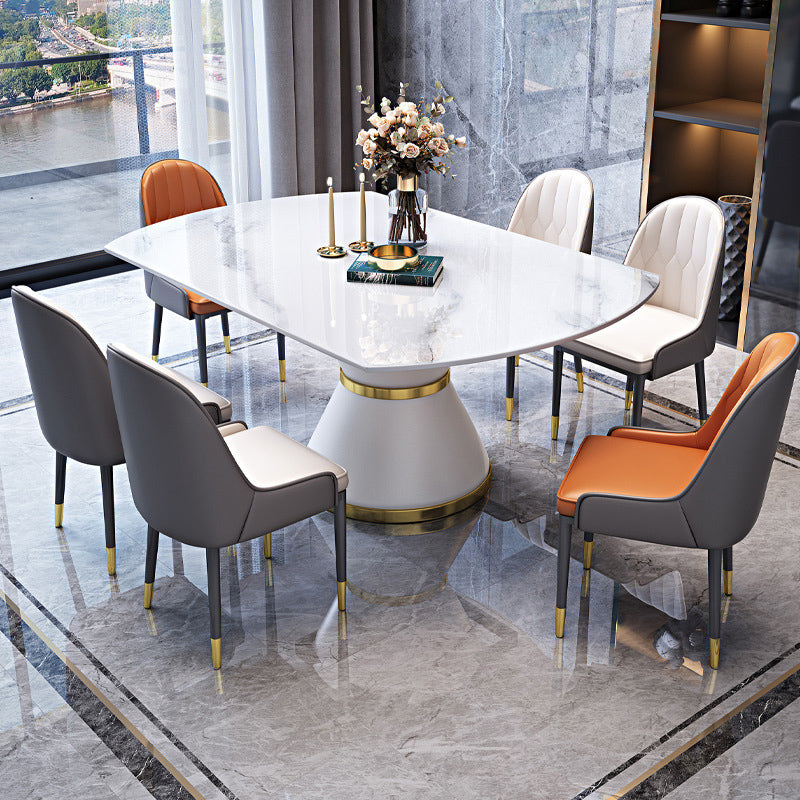 Sintered Stone Top Room Table Pedestal Dining Table for Kitchen