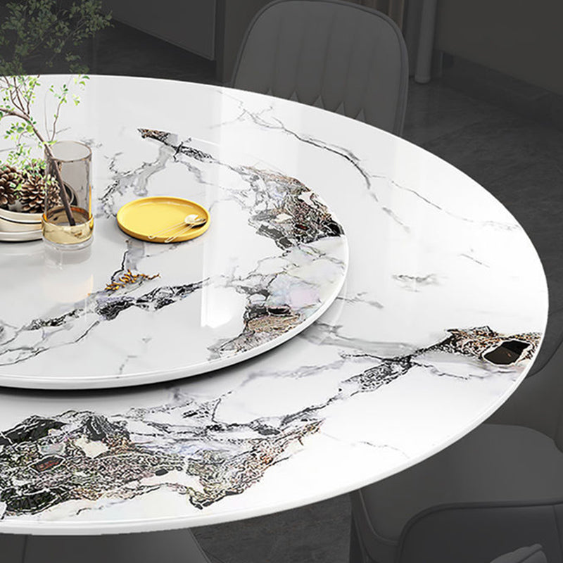 Round Sintered Stone Dining Table Convertible Dining Table for Kitchen