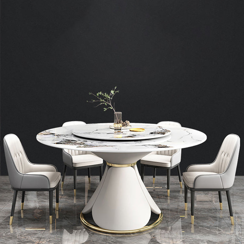 Round Sintered Stone Dining Table Convertible Dining Table for Kitchen