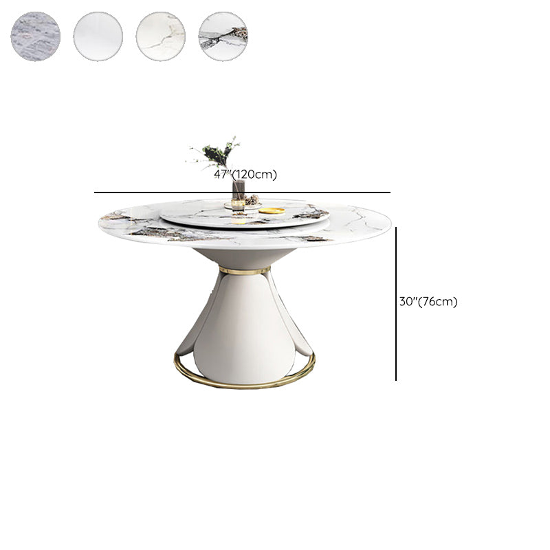Round Sintered Stone Dining Table Convertible Dining Table for Kitchen