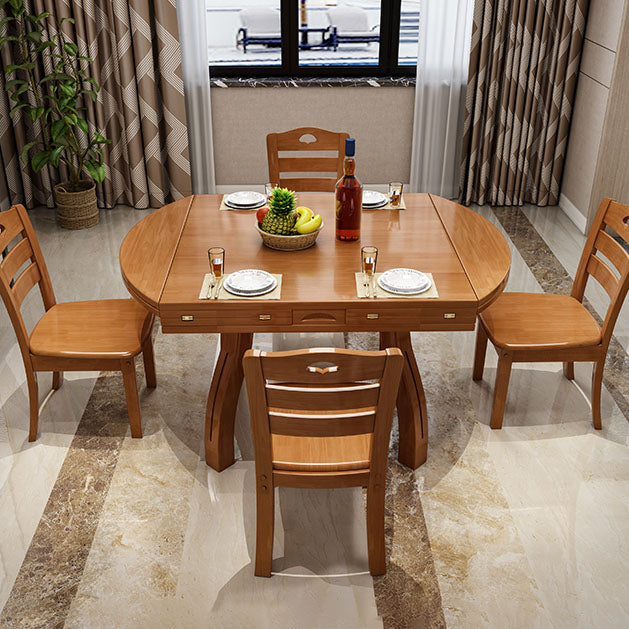 Solid Wood Dining Table Extendable Dining Table for Dining Room