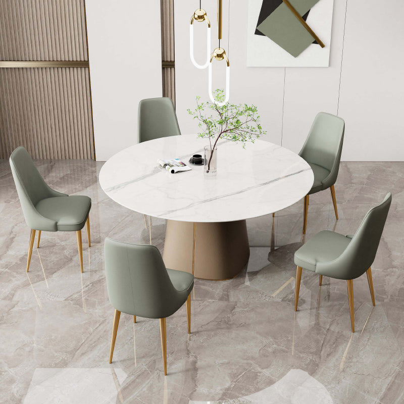 Faux Leather Side Chair Glam Parsons Dining Chair with Gold Legs