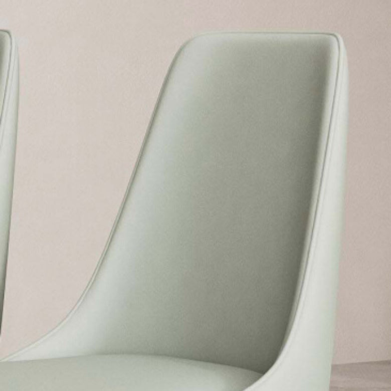 Faux Leather Side Chair Glam Parsons Dining Chair with Gold Legs