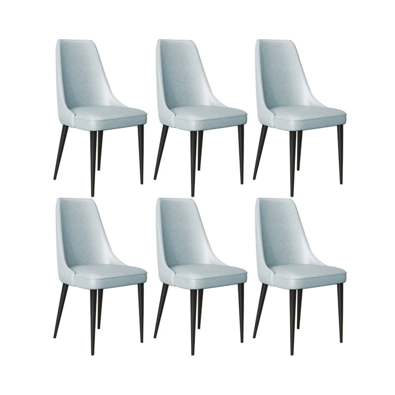 Faux Leather Side Chair Glam Parsons Dining Chair with Gold Legs